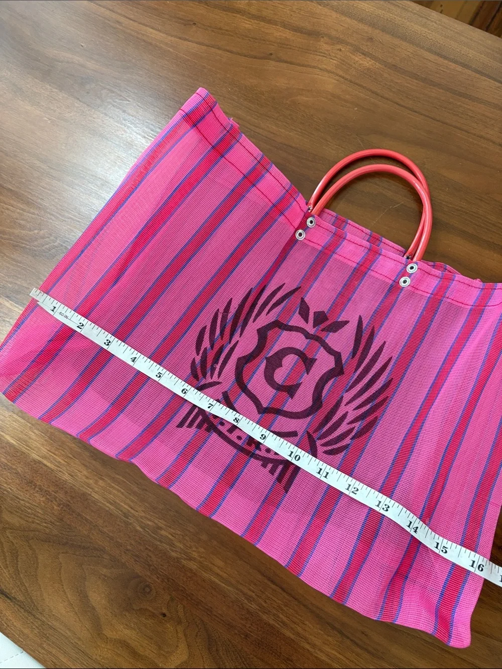 NEW Consuela Fiesta Pink Striped Shopping Tote Mesh